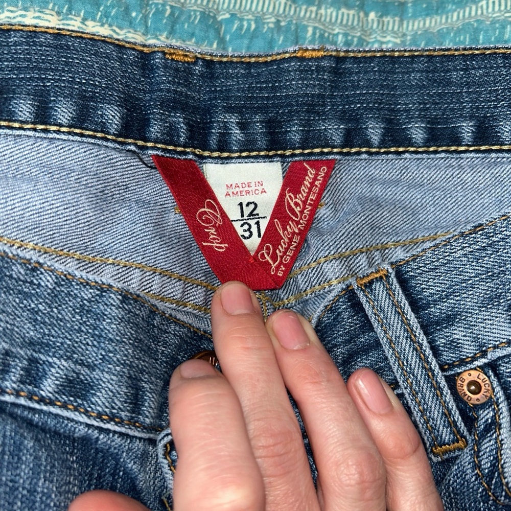 Lucky Brand Blue Denim Jeans with embroidery size 12